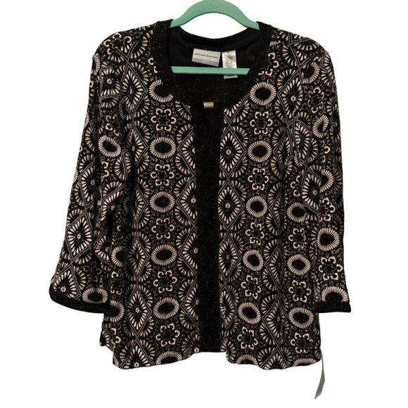 Alfred Dunner Black & White Embellished women top size PL blouse. NWT - Picture 2 of 11